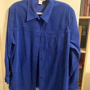 Blue Women's Button-Up Blouse